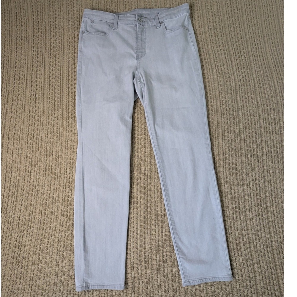 Talbots Flawless Slim Ankle Jeans Light Gray Size 8 Stretch Denim Pants